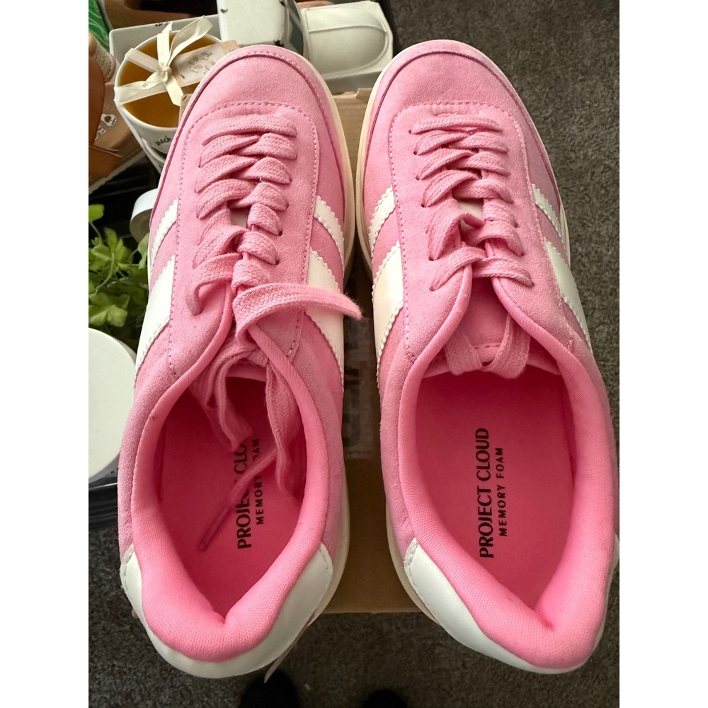Project Cloud Platform Sneakers Women 8 Pink White EUC Memory Foam PC-054A